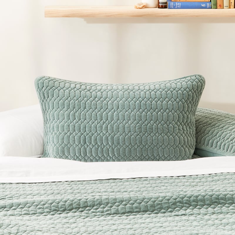 Milan Lily Pad Velvet Quilted Coverlet Separates