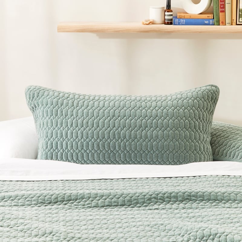 Milan Lily Pad Velvet Quilted Coverlet Separates