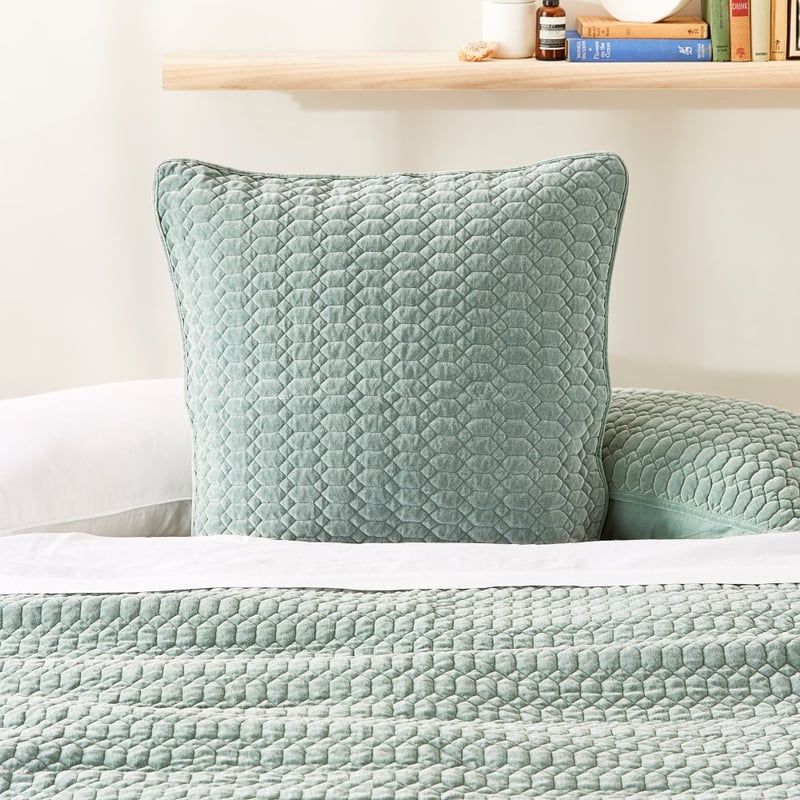 Milan Lily Pad Velvet Quilted Coverlet Separates