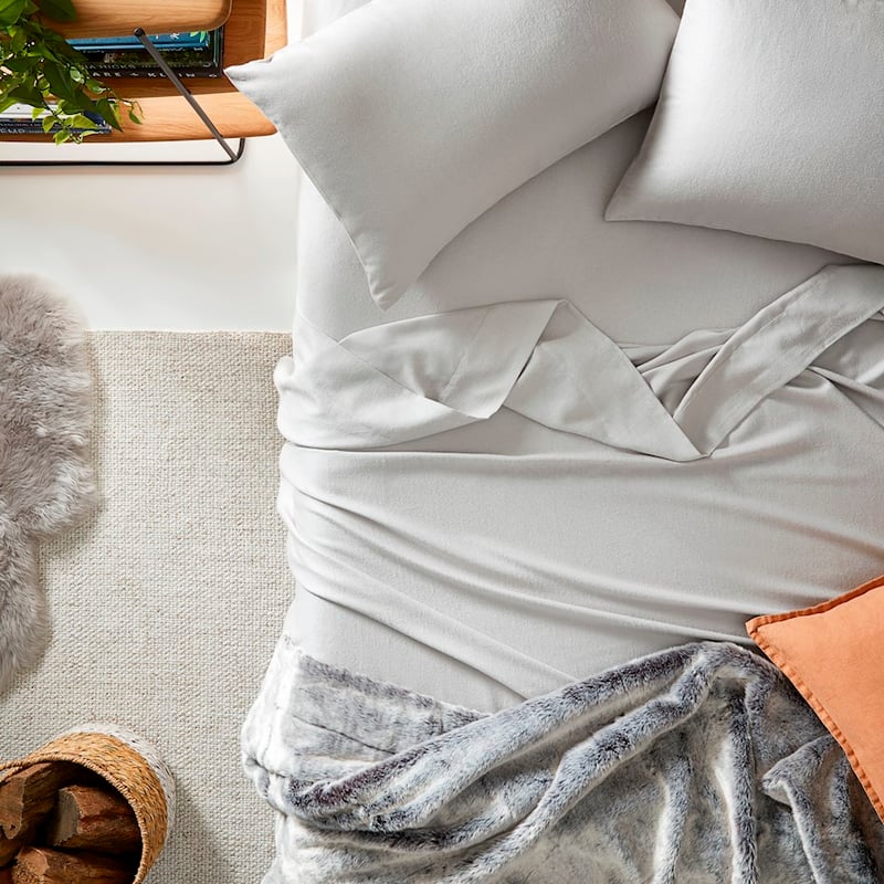 Luxury Silver Flannelette Sheet Set