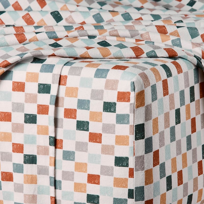 Printed Checkerboard Multi Flannelette Sheet Set