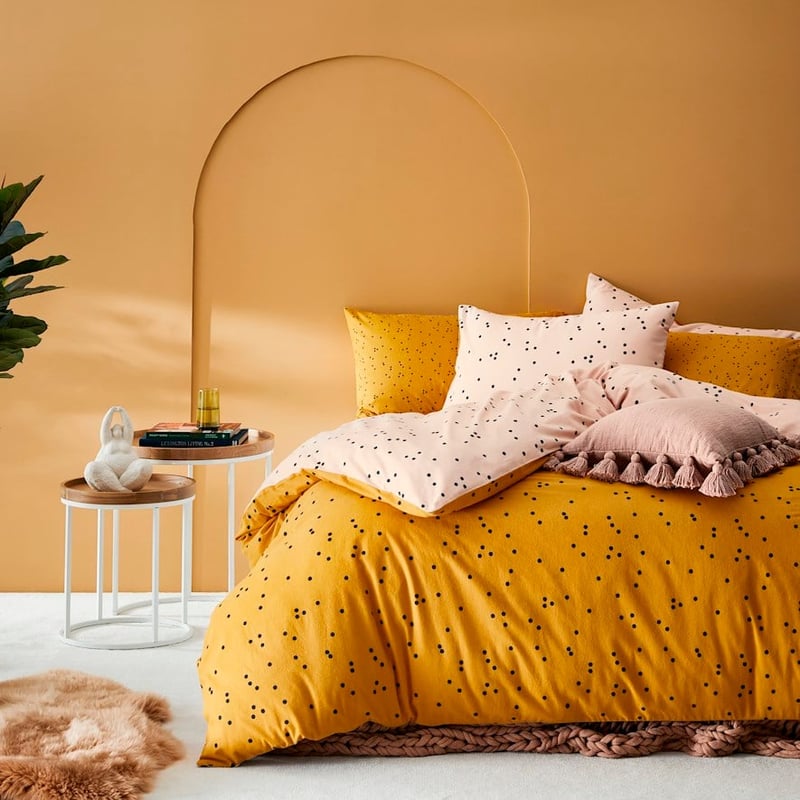 Printed Pink Spot Flannelette Quilt Cover Set + Separates