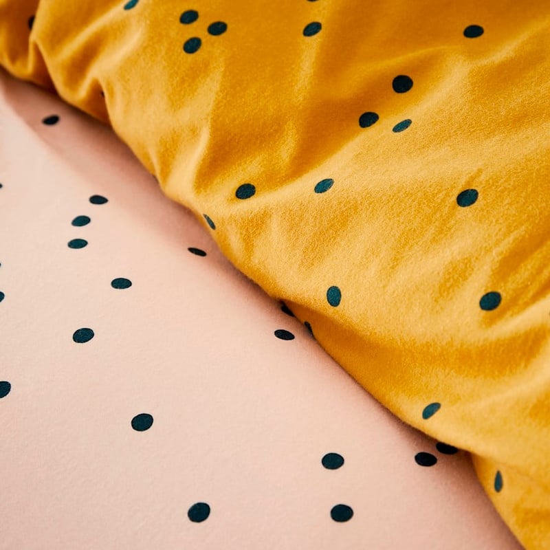 Printed Pink Spot Flannelette Quilt Cover Set + Separates
