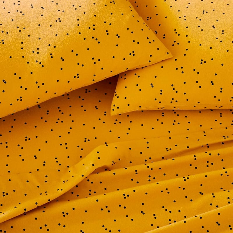 Printed Mustard Spot Flannelette Sheet Set