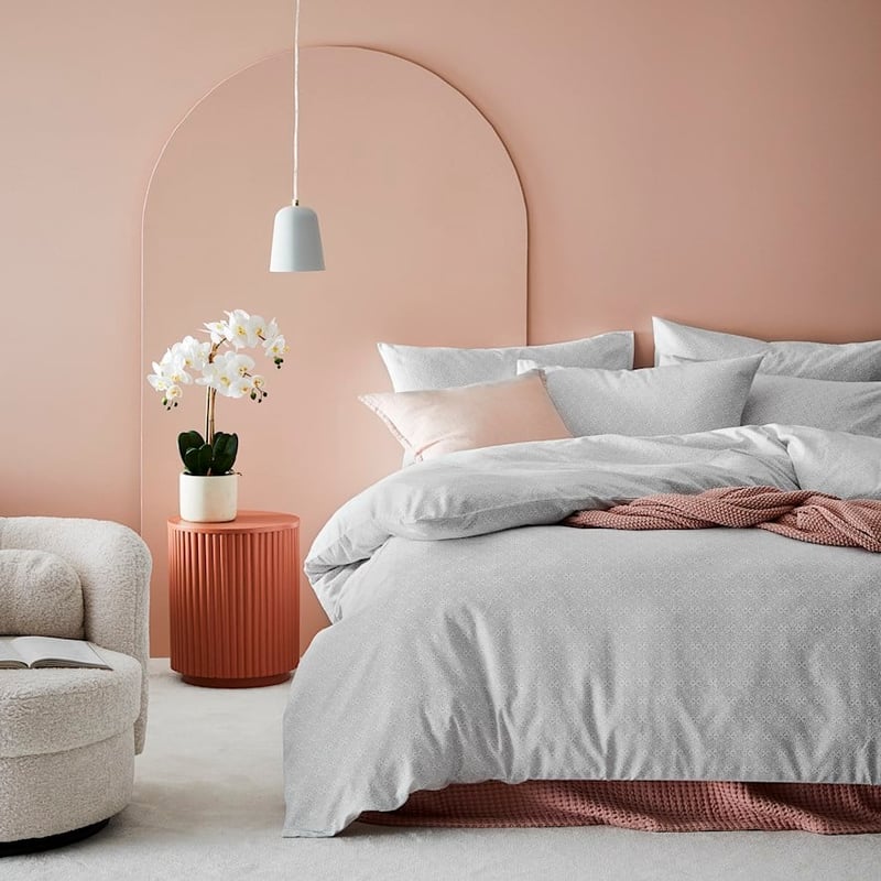 Printed Silver Moroccan Flannelette Quilt Cover Set + Separates