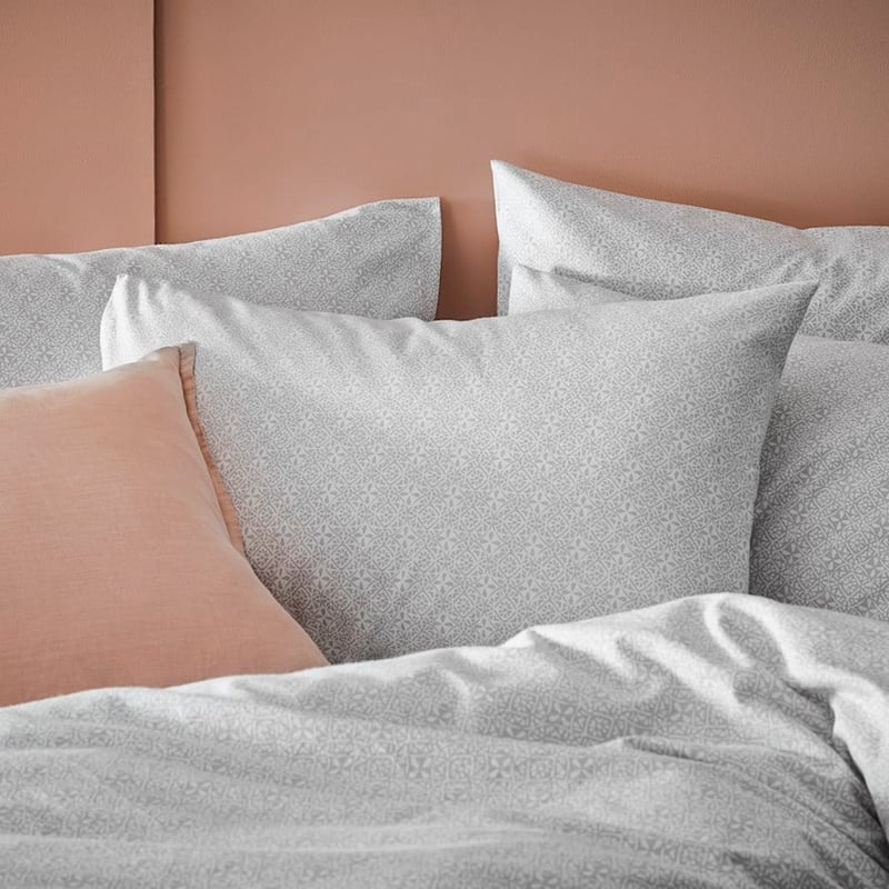 Printed Silver Moroccan Flannelette Quilt Cover Set + Separates