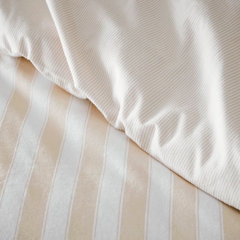 Printed Sand Stripe Flannelette Quilt Cover Set + Separates