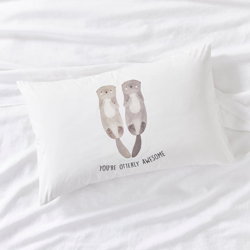 Otterly Awesome Text Pillowcase