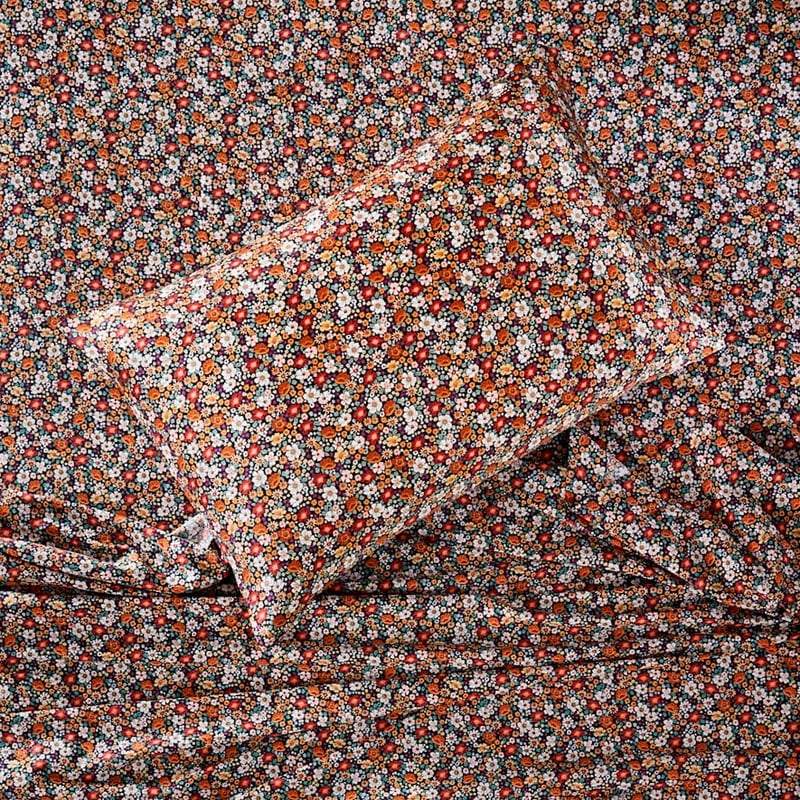 Pure Silk Auburn Floral Printed Pillowcase