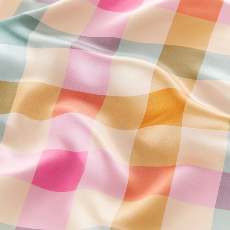 Pure Silk Joyful Check Printed Pillowcase