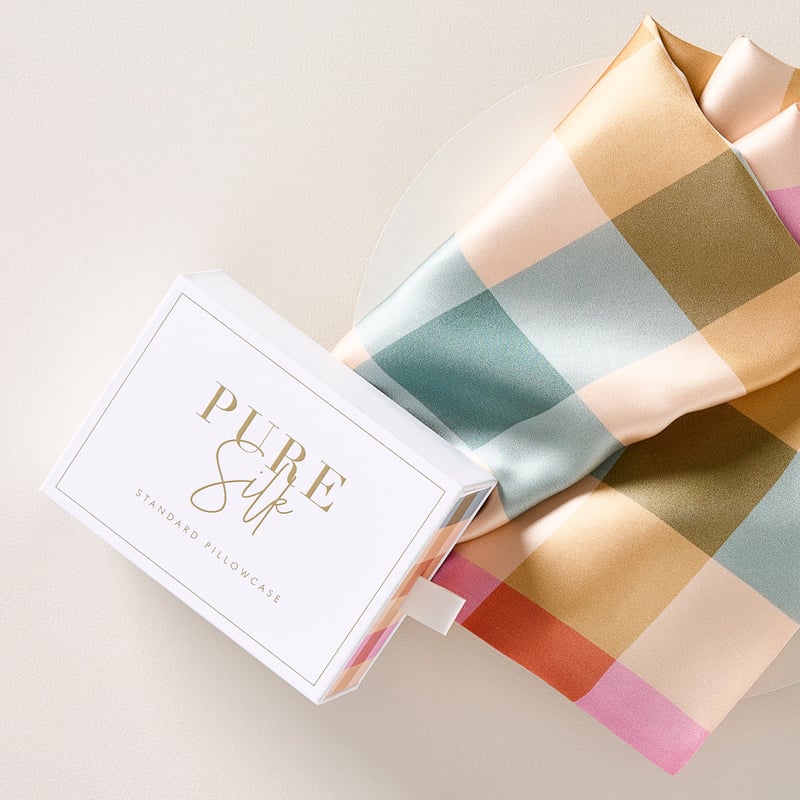 Pure Silk Joyful Check Printed Pillowcase