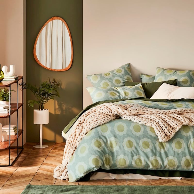 Flowerburst Green European Pillowcase