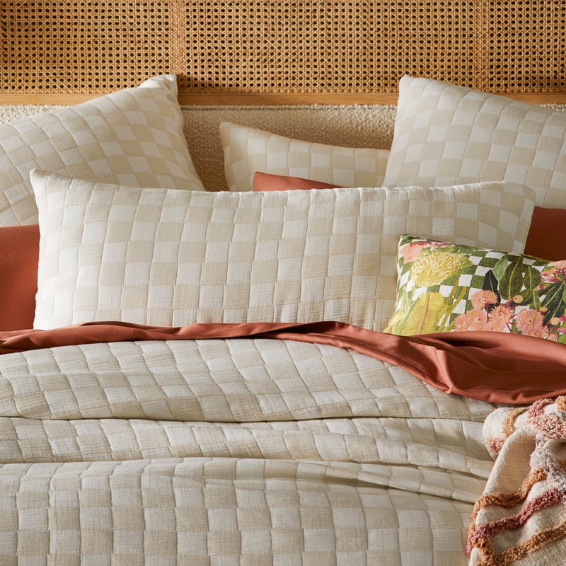 Bishop Natural Jacquard Quilt Cover Separates
