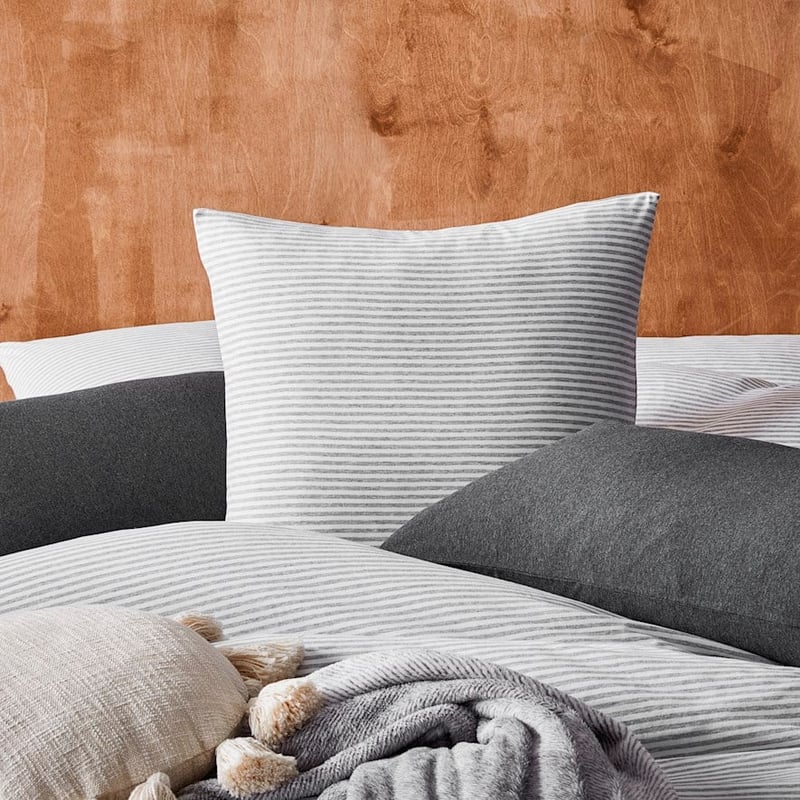 Ultra Soft Jersey Grey Stripe Pillowcase