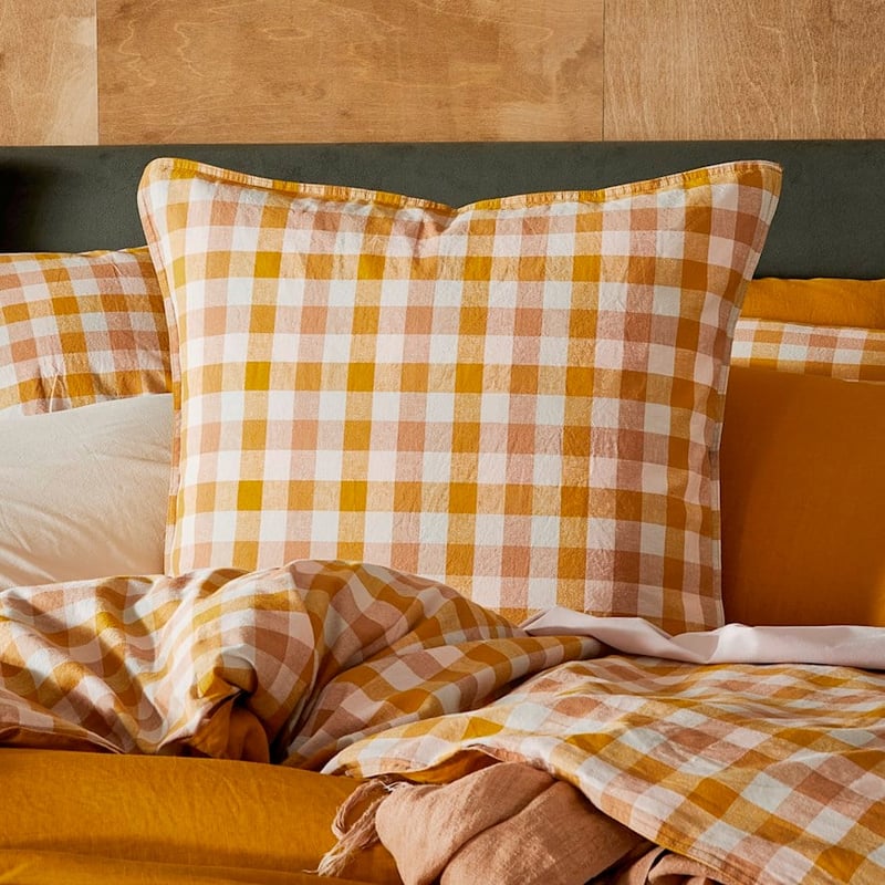 Charlie Mustard Check Quilt Cover Separates