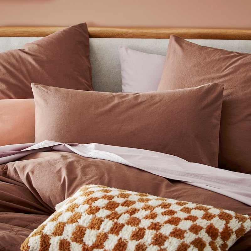 Stonewashed Cotton Mahogany Pillowcase