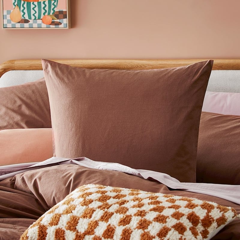 Stonewashed Cotton Mahogany Pillowcase