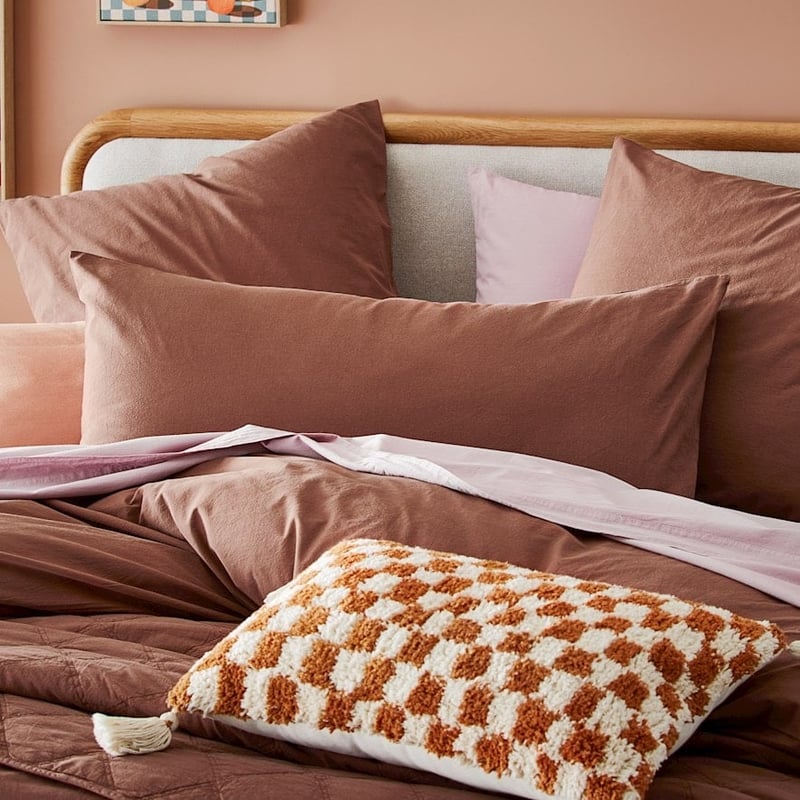 Stonewashed Cotton Mahogany Pillowcase