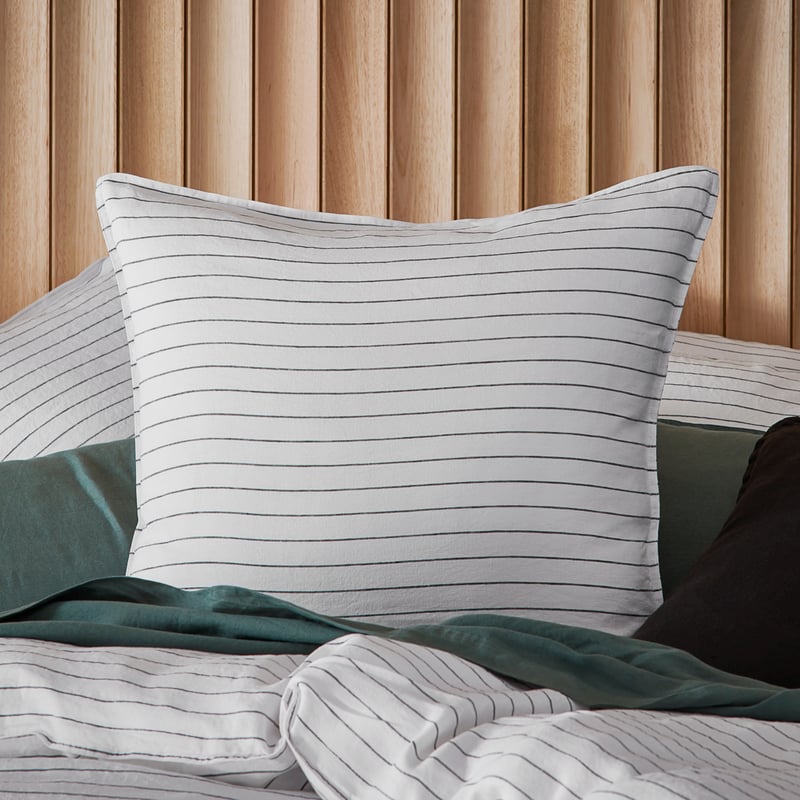 Vintage Washed Linen Onyx Stripe Pillowcase