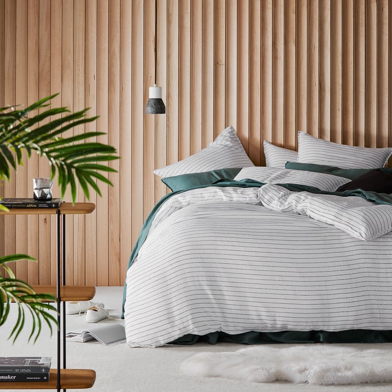 Vintage Washed Linen Onyx Stripe Pillowcase