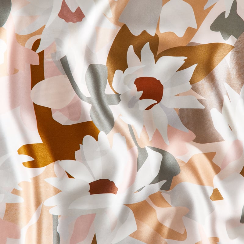Kimmy Hogan Paper Daisies Whisper Pink Pure Silk Printed Pillowcase
