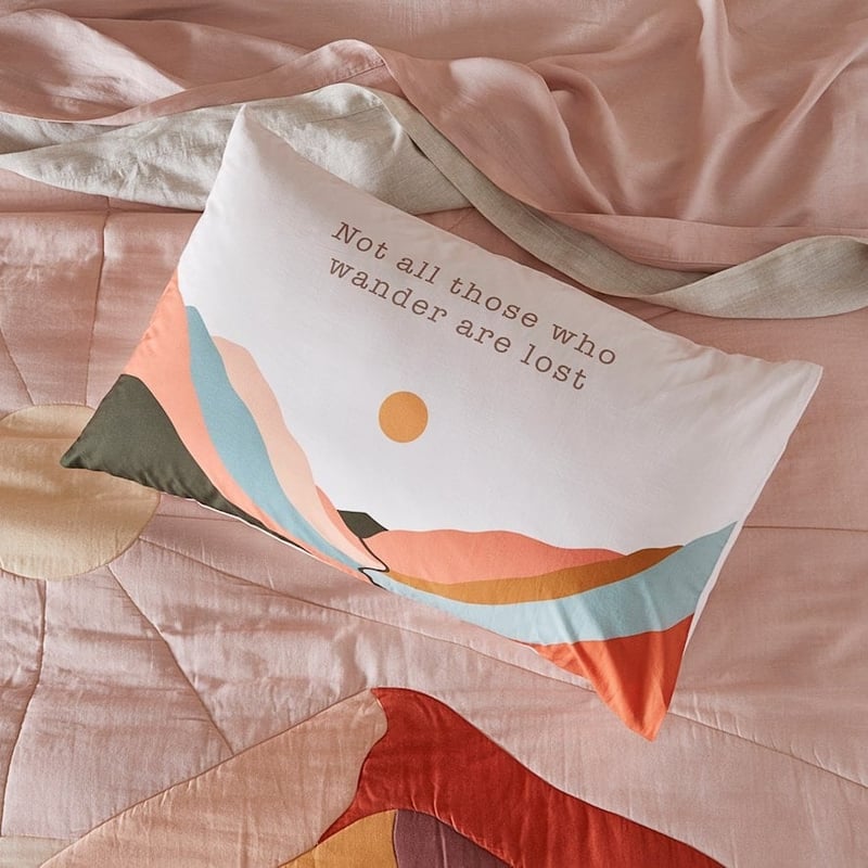Maus Haus Not All Who Wander Are Lost Text Pillowcase