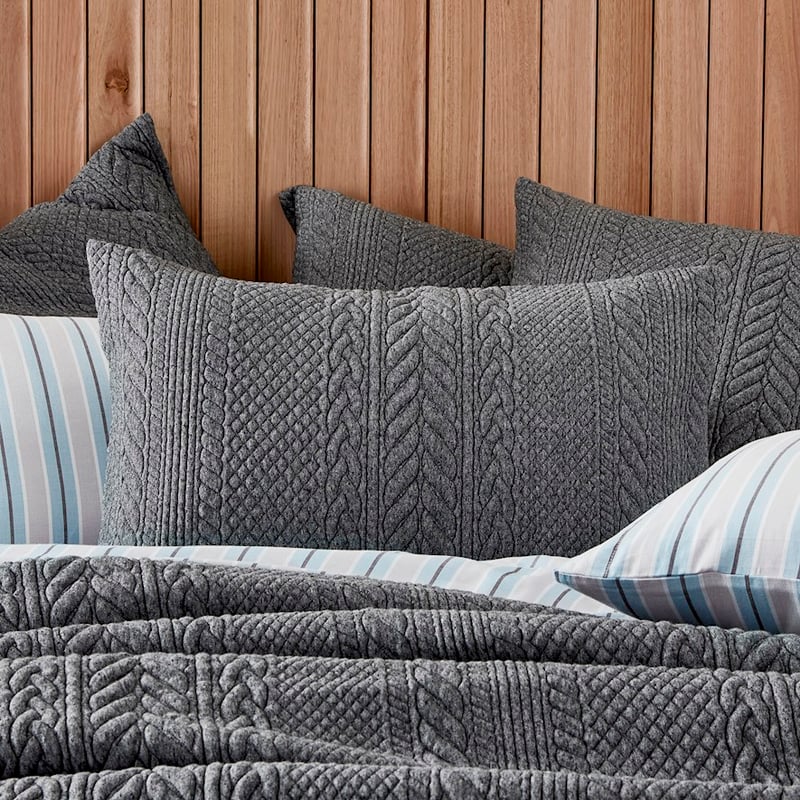 Cable Black Marble Jersey Pillowcases