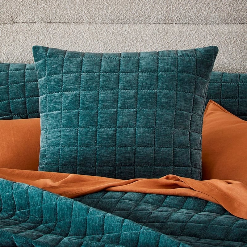 Dylan Ocean Velvet Quilted Pillowcase