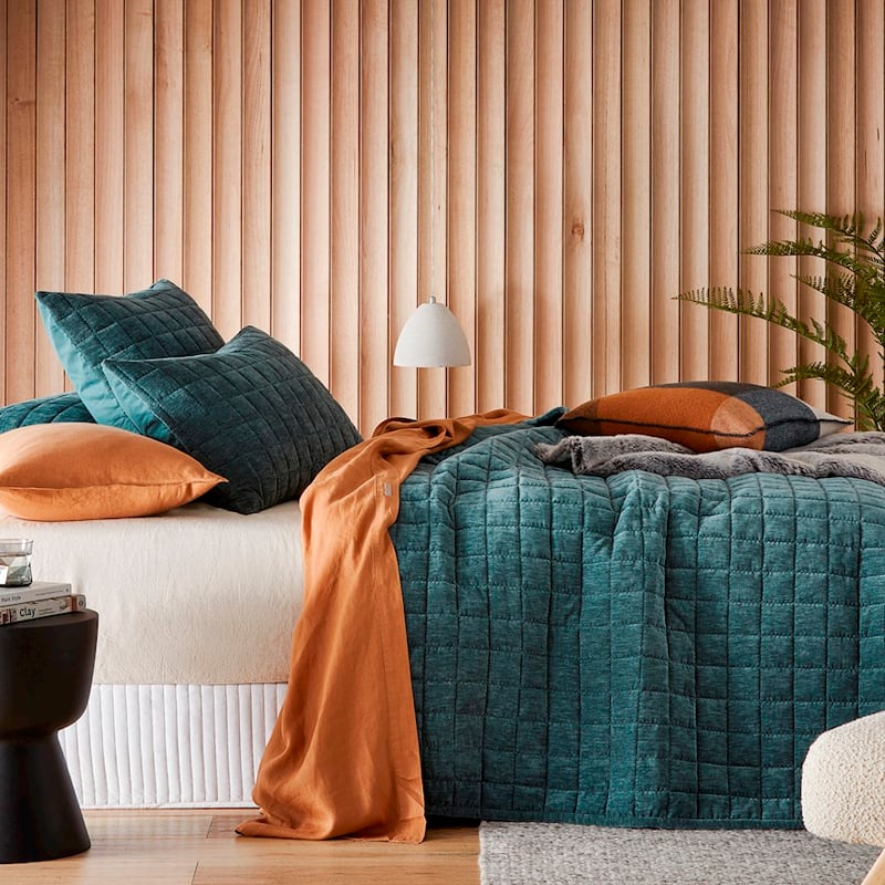 Dylan Ocean Velvet Quilted Pillowcase