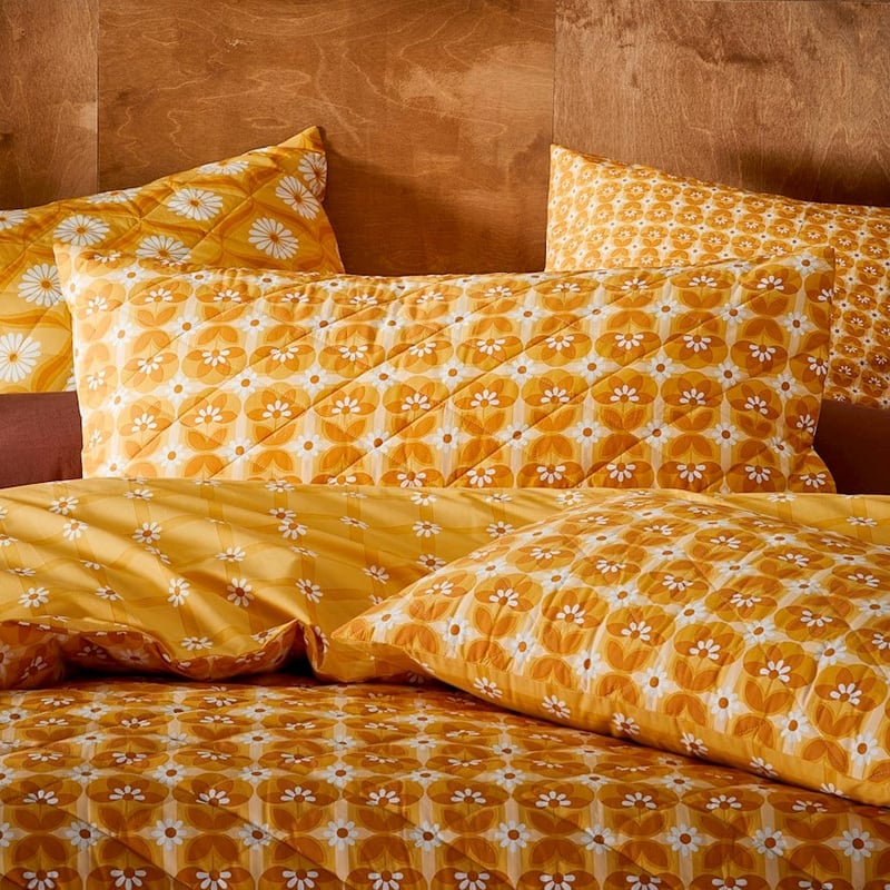 Wilma Mustard Quilted Pillowcase