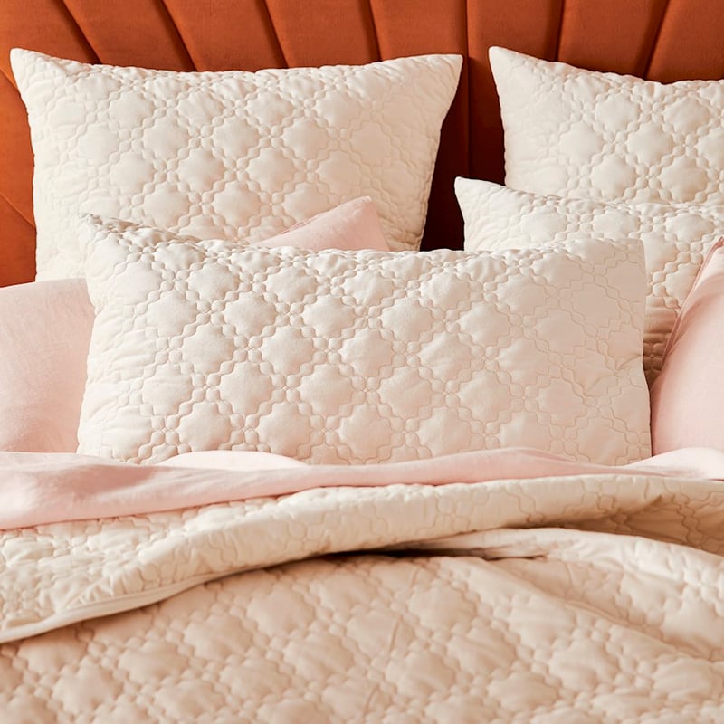 Arabella Natural Velvet Quilted Pillowcases