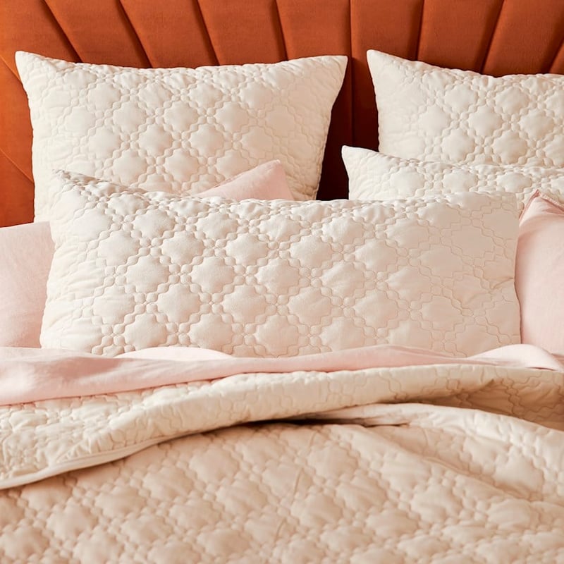 Arabella Natural Velvet Quilted Pillowcases