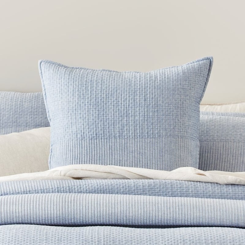 Cameo Blue Quilted Pillowcases
