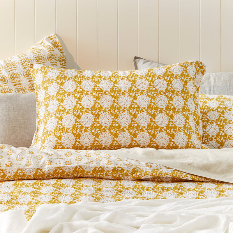 Ishani Mustard Pillowcases