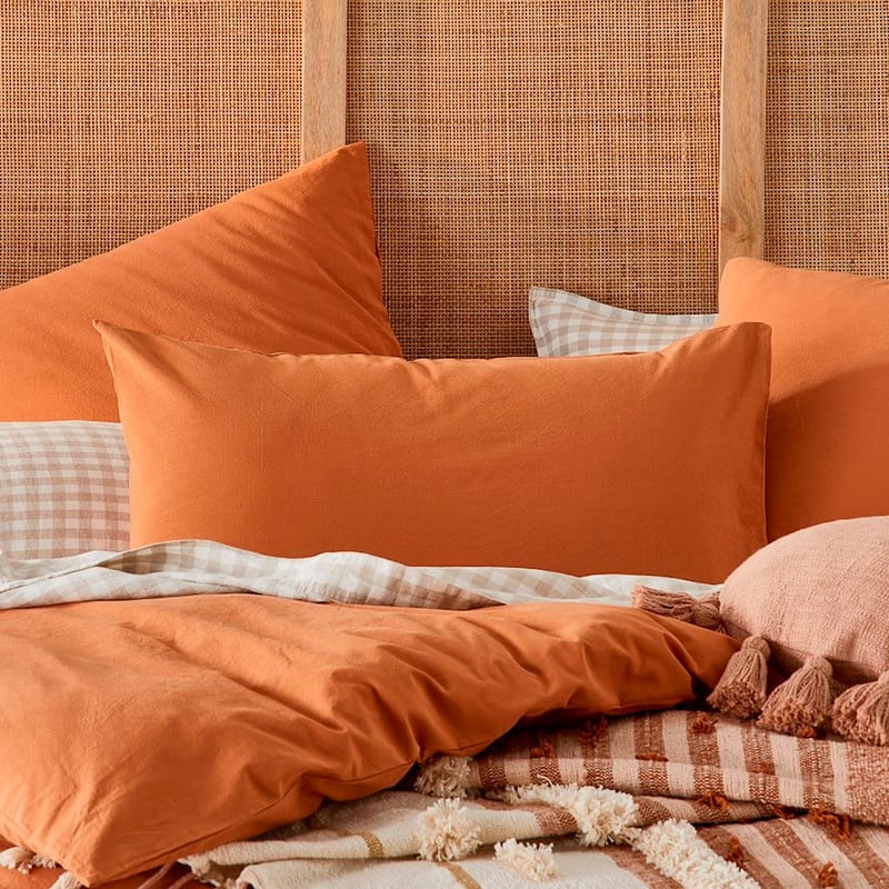 Stonewashed Cotton Ginger Pillowcases