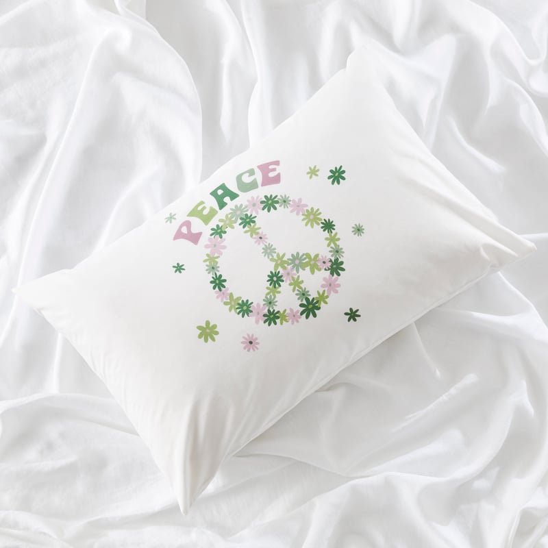 Positive Vibes Peace Text Pillowcase