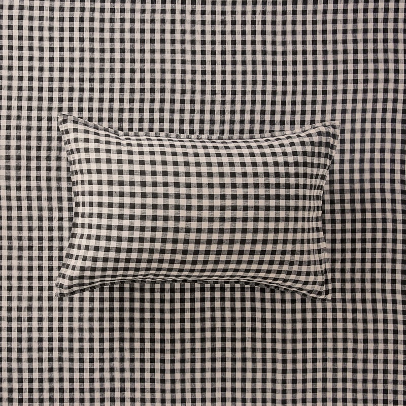Vintage Washed Onyx Check Pillowcases