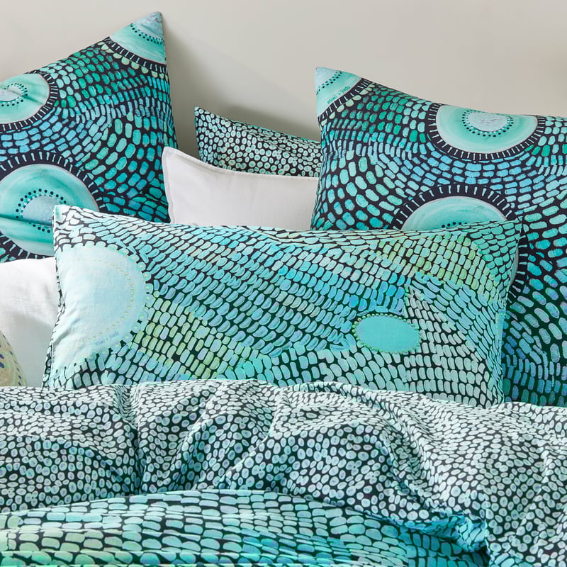 Miimi + Jiinda Lowanna Aqua Pillowcases
