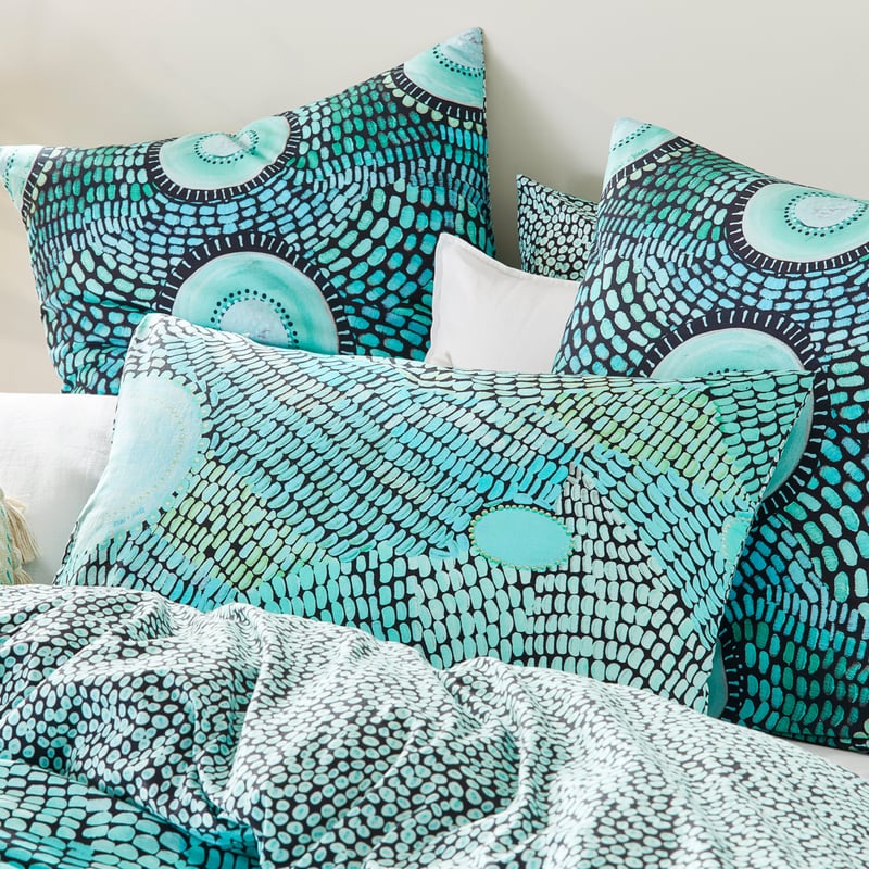 Miimi + Jiinda Lowanna Aqua Pillowcases