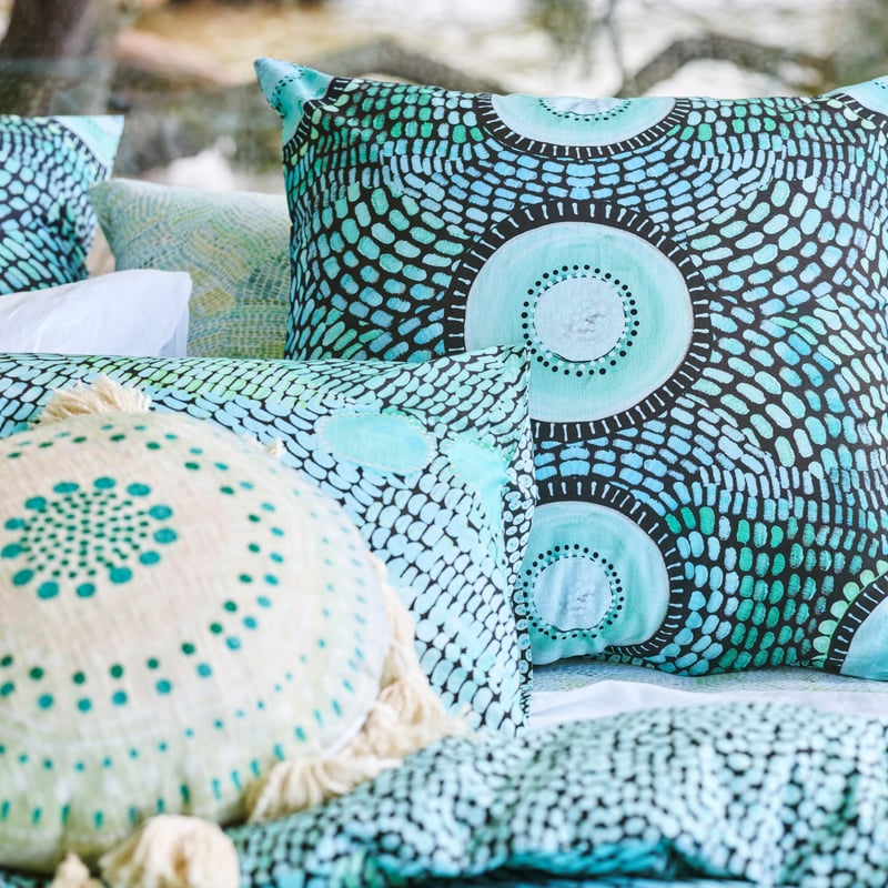 Miimi + Jiinda Lowanna Aqua Pillowcases