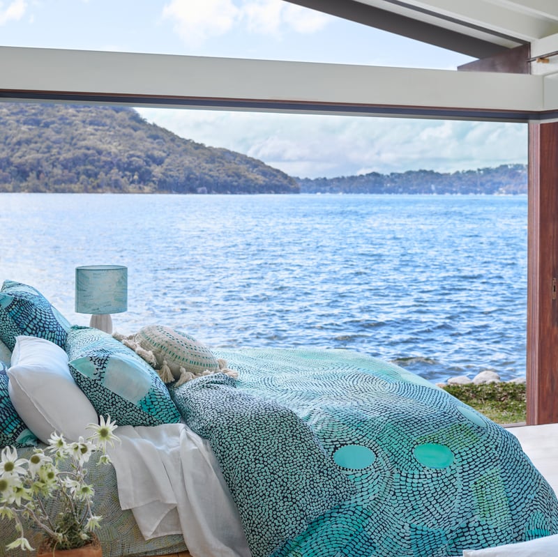 Miimi + Jiinda Lowanna Aqua Pillowcases