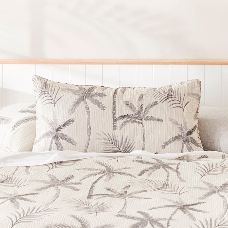 Palm Breeze Natural Jacquard Pillowcases