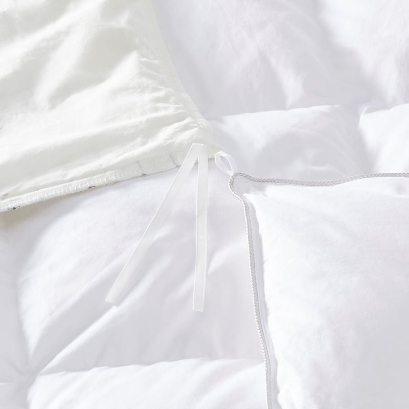 Vintage Washed Linen White Ruffle Quilt Cover Separates