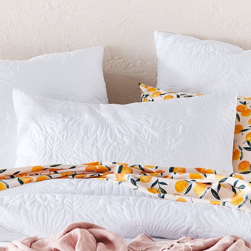 Sunflower White Quilted Quilt Cover Separates