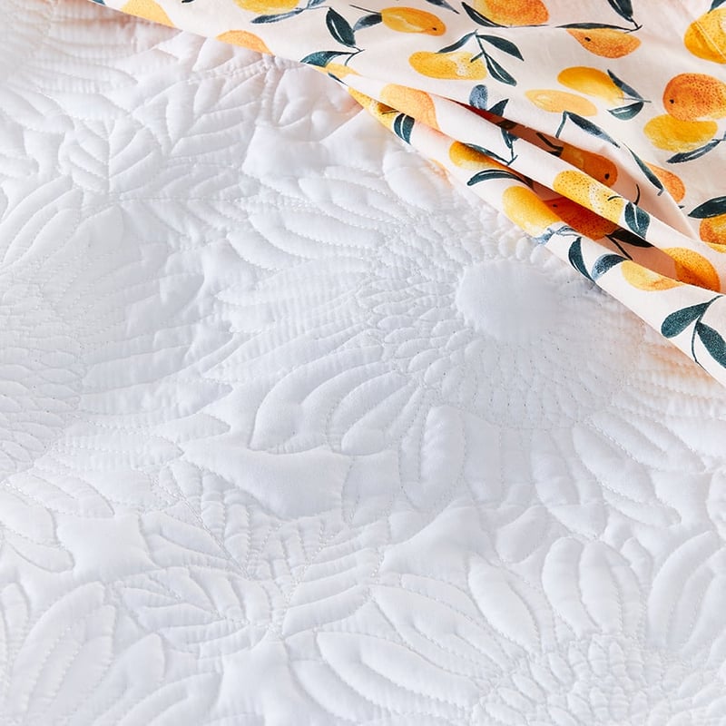 Sunflower White Quilted Quilt Cover Separates