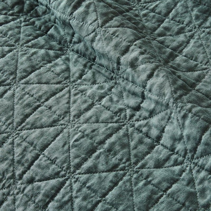 Vintage Washed Linen Cypress Quilted Quilt Cover Separates
