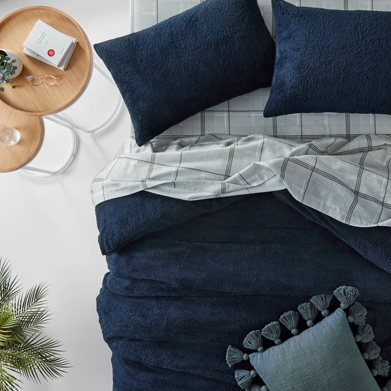 Sherpa Navy Quilt Cover Set + Separates
