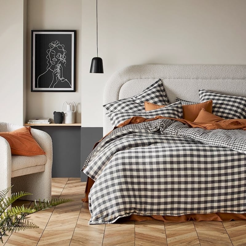 New York Black Check Quilt Cover Separates