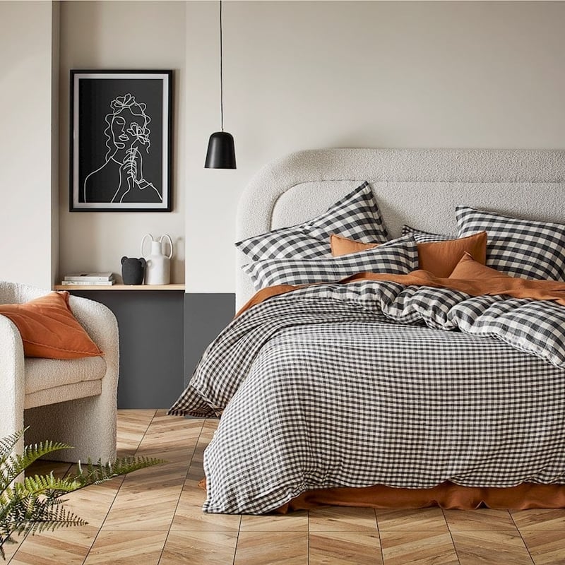 New York Black Check Quilt Cover Separates