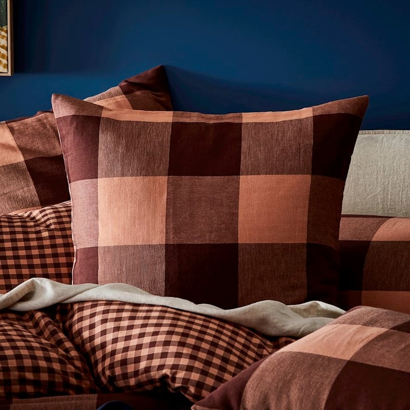 Morgan Check Wine Quilt Cover Separates